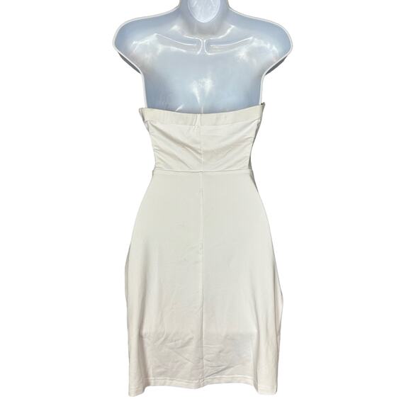 Superdown White Strapless Mini Dress MEDIUM Cutout Bodycon Bachelorette $64 NEW - Picture 4 of 8